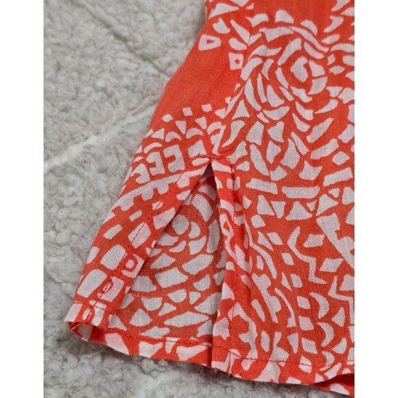 Chicos Womens Orange Paisley Button‎ Up Blouse Long Sleeve Split Neck Size 14 - Picture 6 of 11